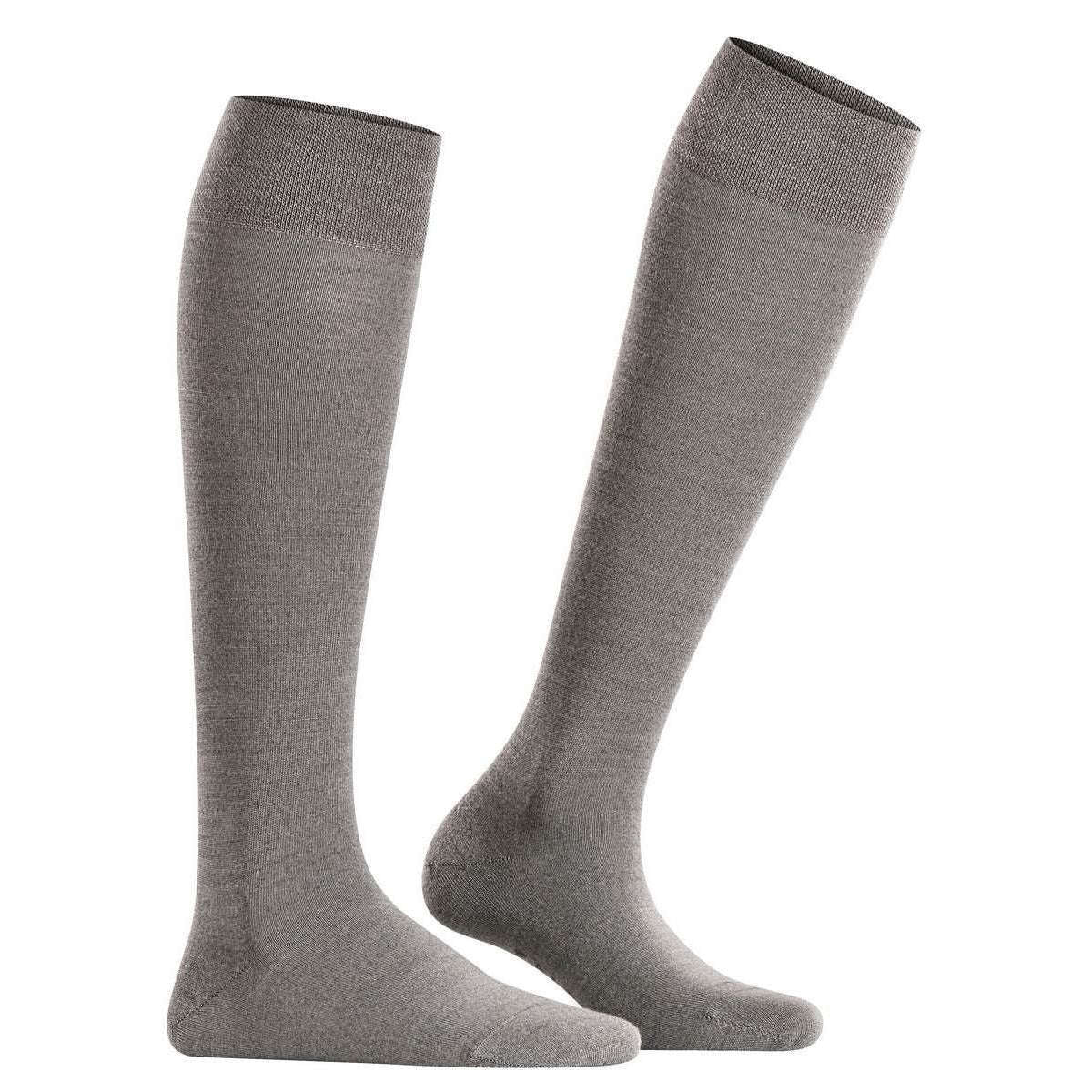 Falke Sensitive Berlin Knee High Socks - Light Grey Mel - Image 2