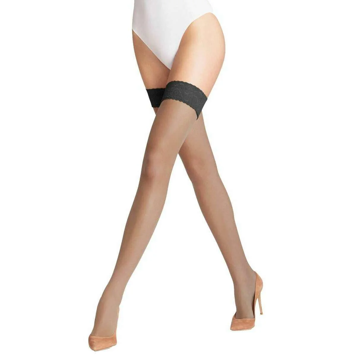 Falke Shelina 12 Denier Stay Up Stockings - Black