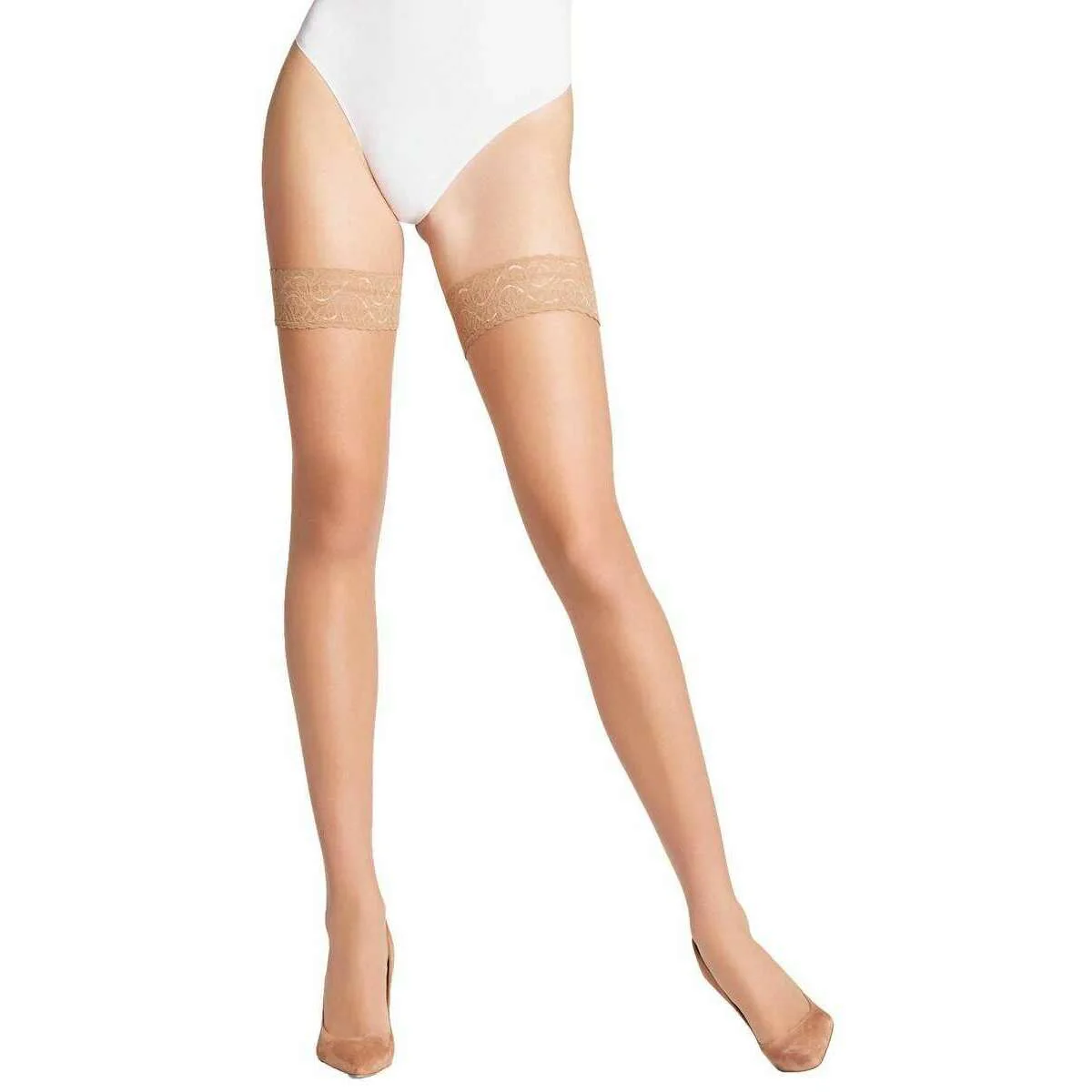 Falke Shelina 12 Denier Stay Up Stockings - Brasil Beige - Image 4