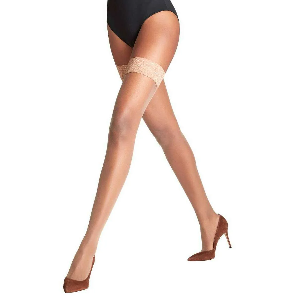 Falke Shelina 12 Denier Stay Up Stockings - Espresso Brown