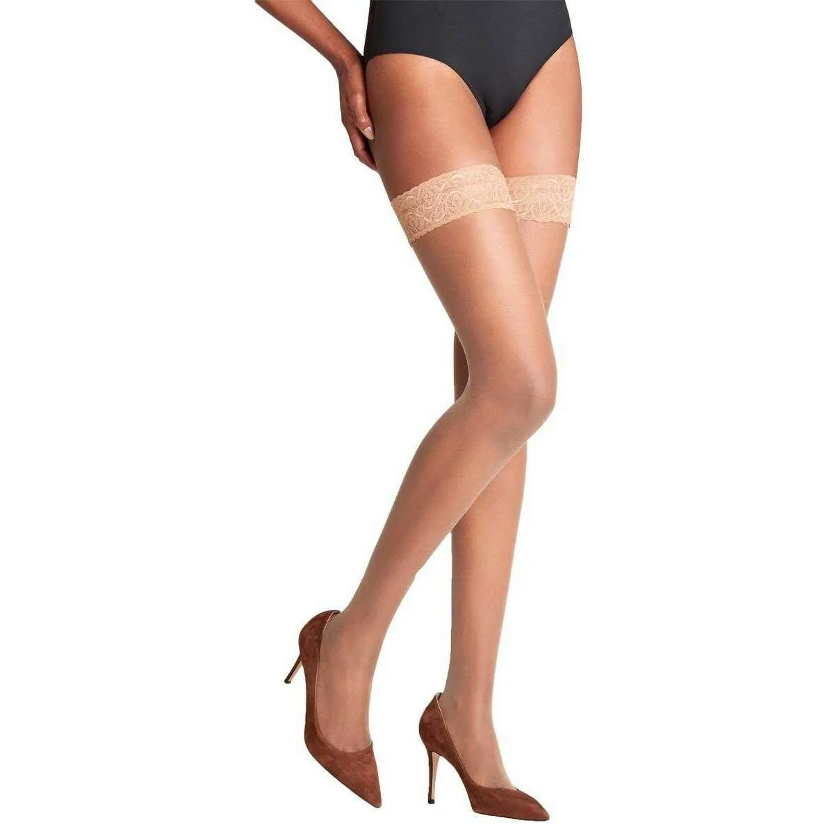 Falke Shelina 12 Denier Stay Up Stockings - Espresso Brown - Image 2