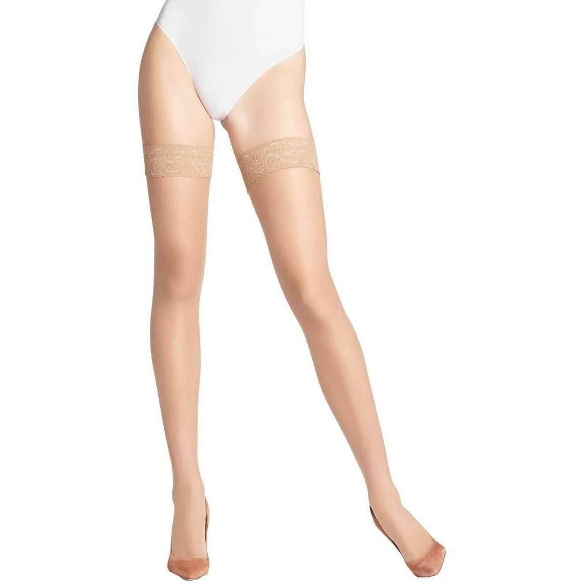 Falke Shelina 12 Denier Stay Up Stockings - Porcelain Beige - Image 4