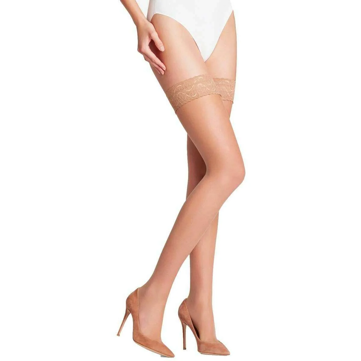 Falke Shelina 12 Denier Stay Up Stockings - Sun Beige - Image 2