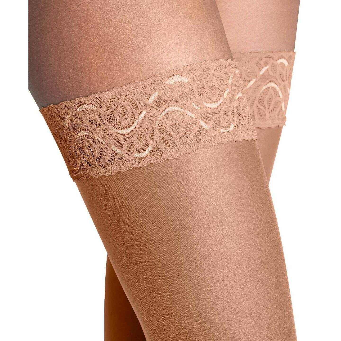 Falke Shelina 12 Denier Stay-Ups - Noisette Brown - Image 5