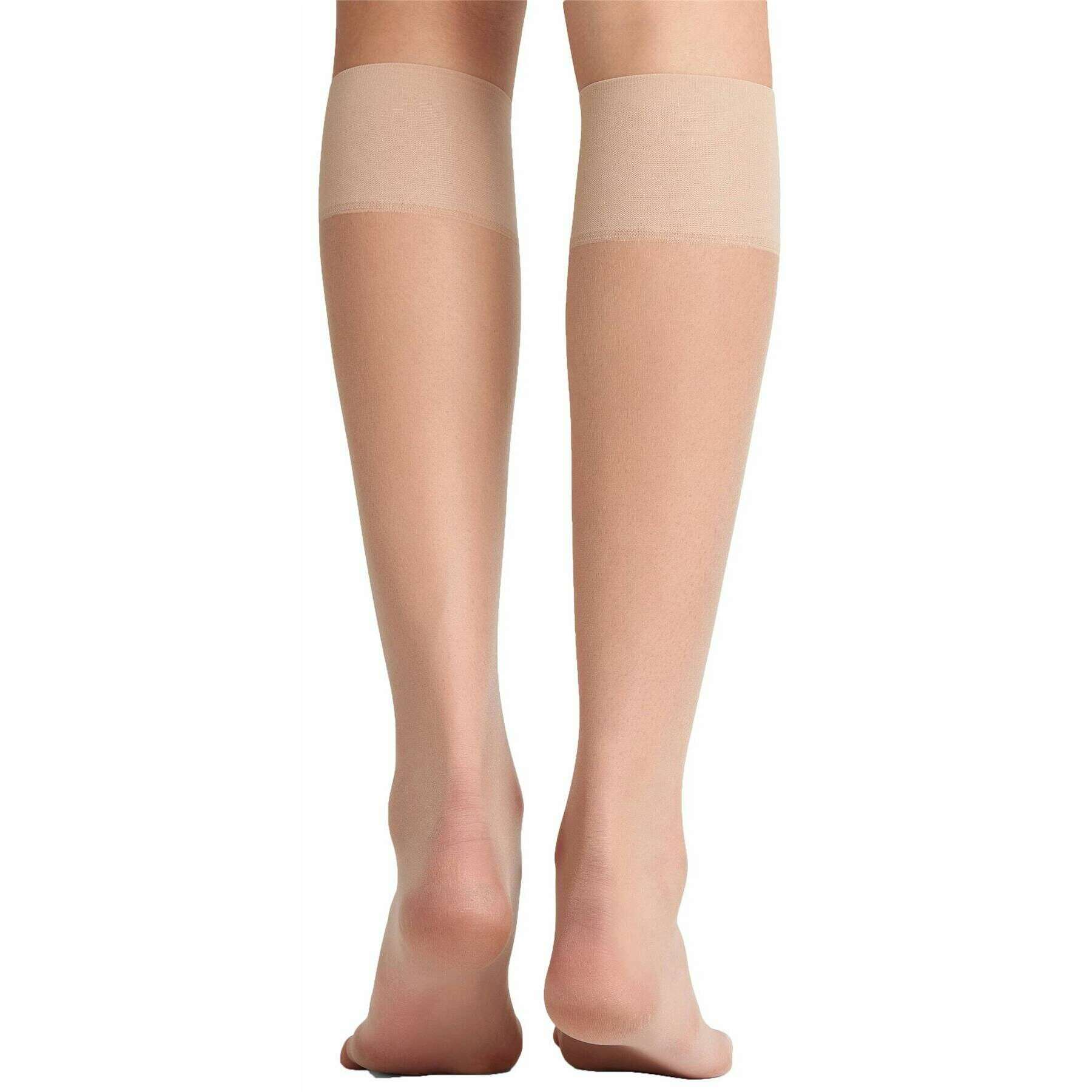Falke Shelina 12 Denier Toeless Knee High Socks - Crystal Brown - Image 3