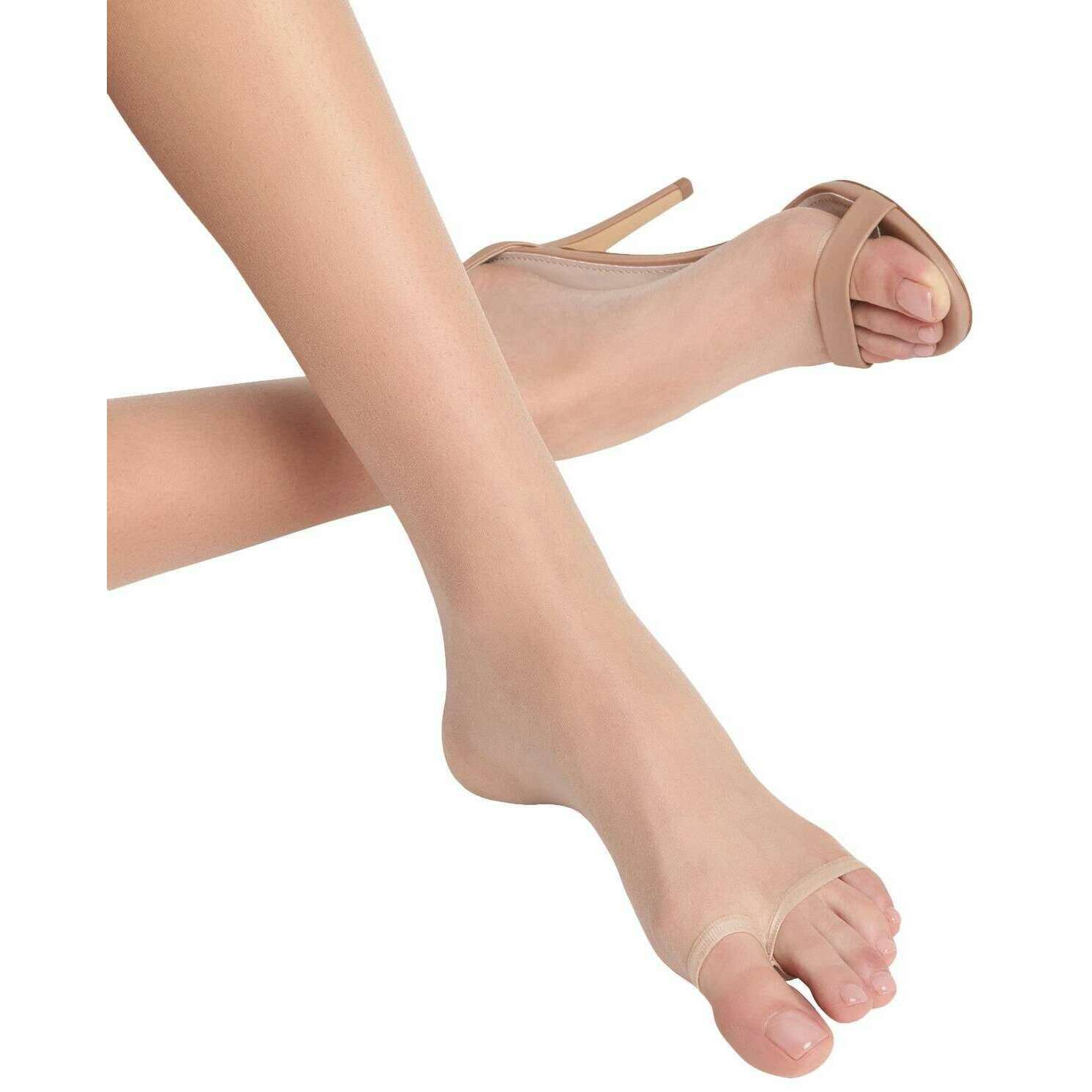 Falke Shelina 12 Denier Toeless Knee High Socks - Crystal Brown - Image 4