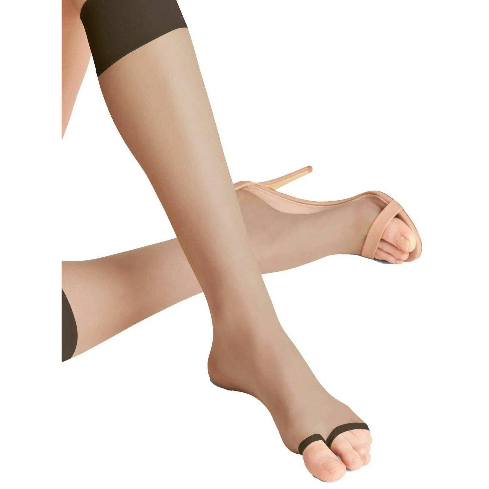 Falke Shelina 12 Denier Toeless Knee High Socks - Espresso Brown - Image 4