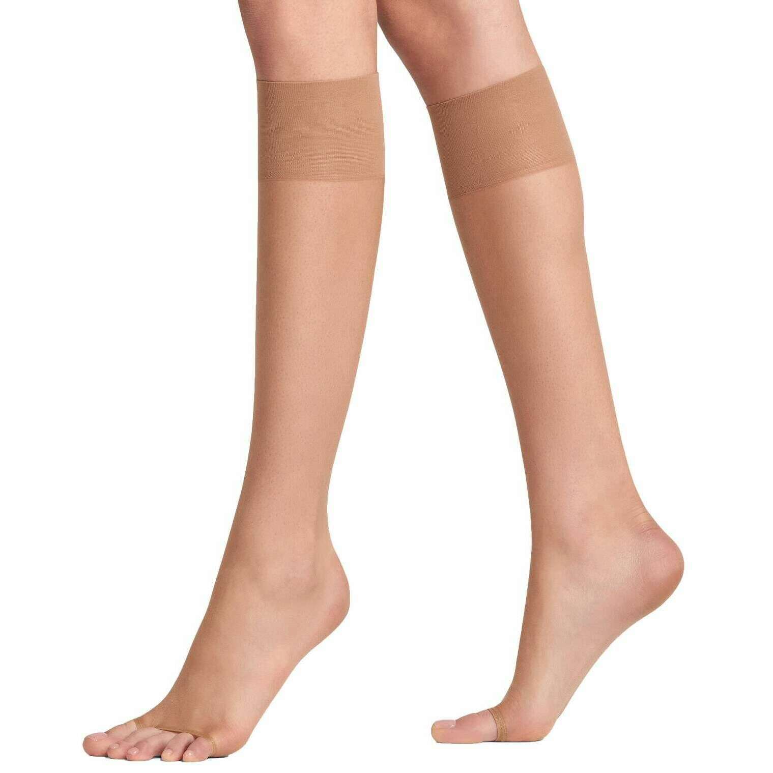 Falke Shelina 12 Denier Toeless Knee High Socks - Sun Beige