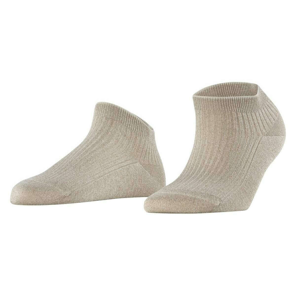 Falke Shiny Rib Sneaker Socks - Chrome Cream