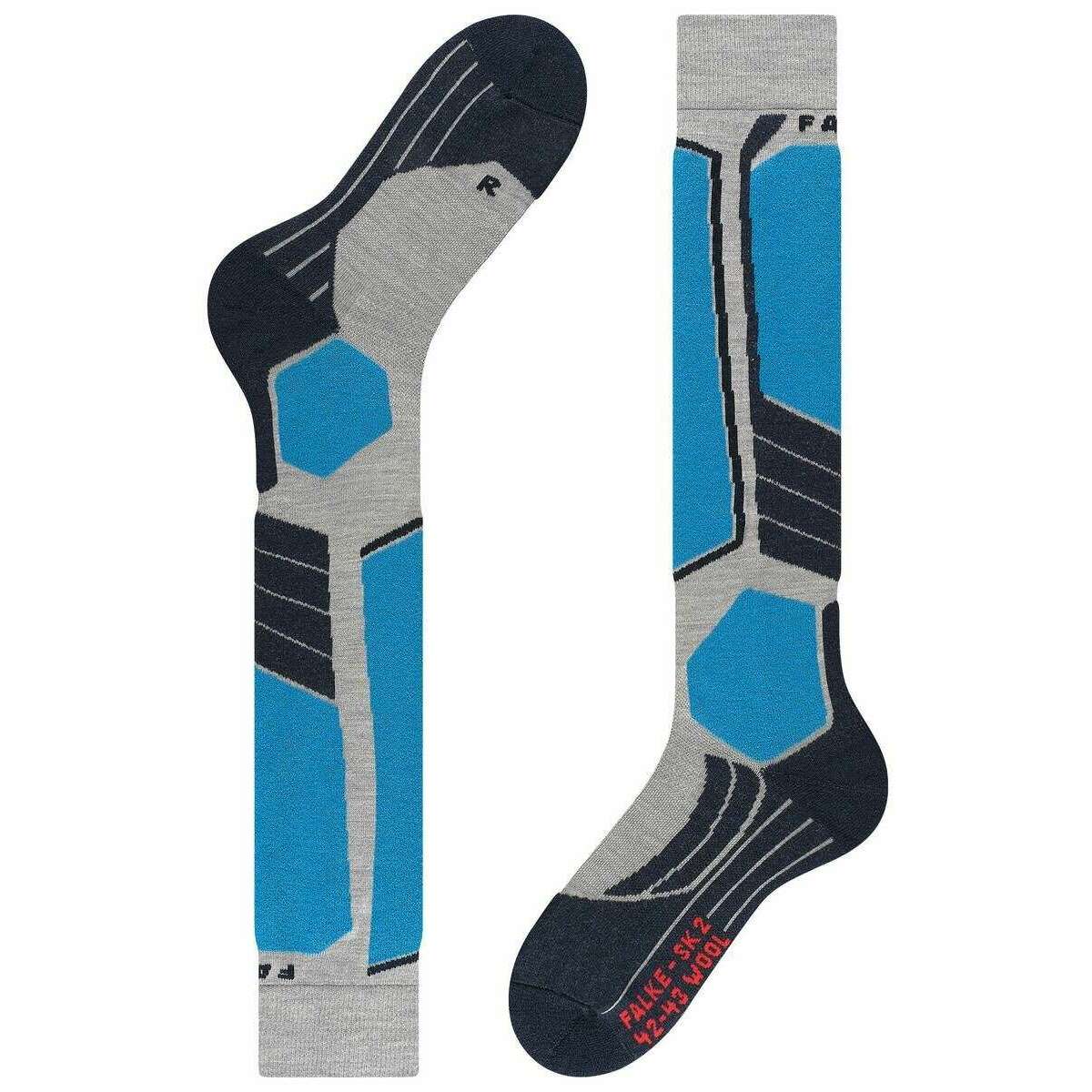 Falke SK2 Intermediate Wool Knee High Socks - Light Grey - Image 4