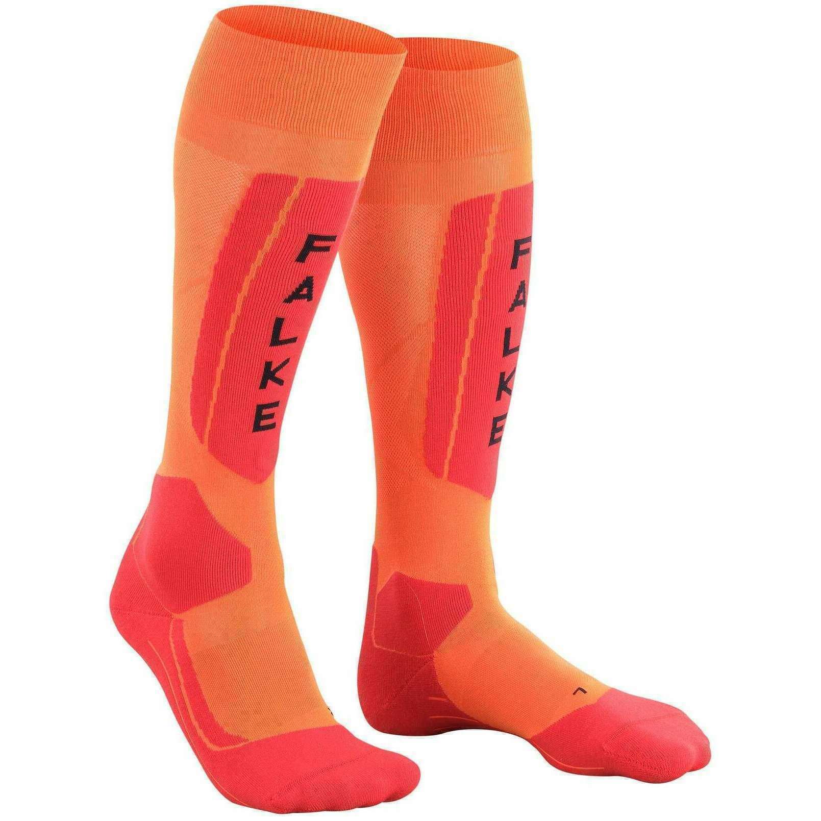 Falke SK5 Expert Skiing Knee High Socks - Flash Orange - Image 2