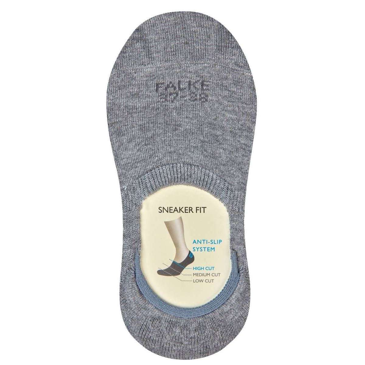 Falke Step High Cut No Show Socks - Light Grey Marl - Image 4