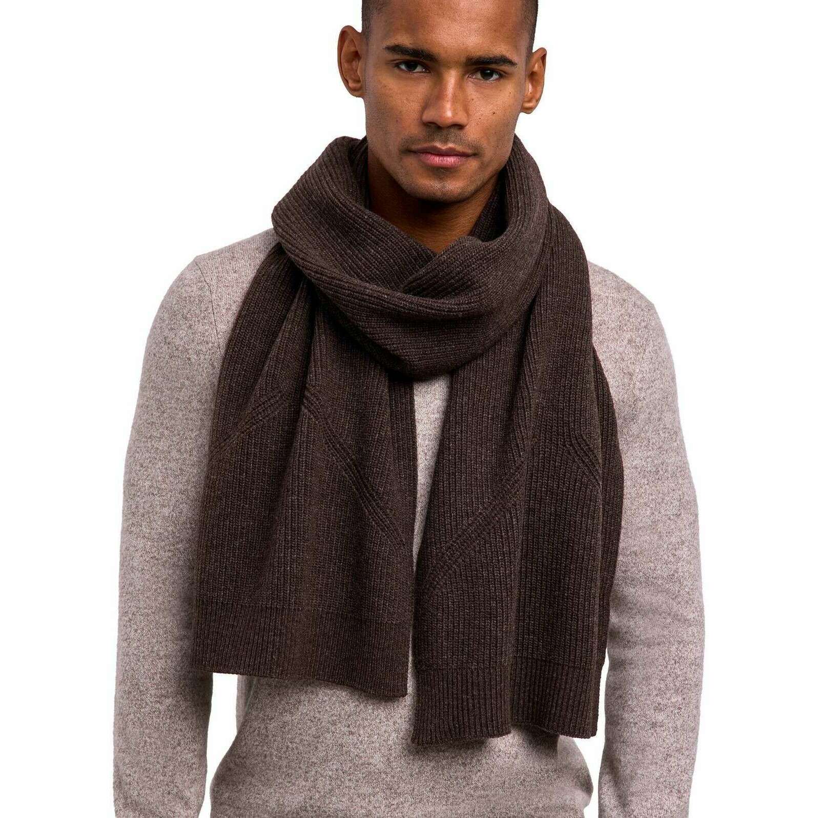 Falke Structured Lambswool Scarf - Buckeye Brown Mel - Image 2