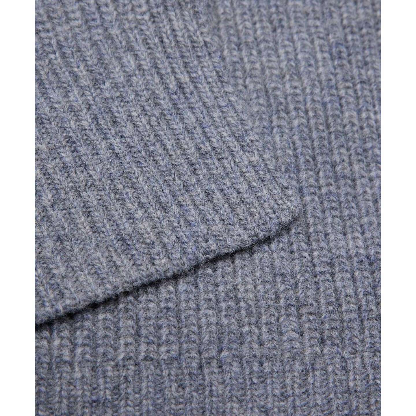 Falke Structured Lambswool Scarf - Grey Mel - Image 2