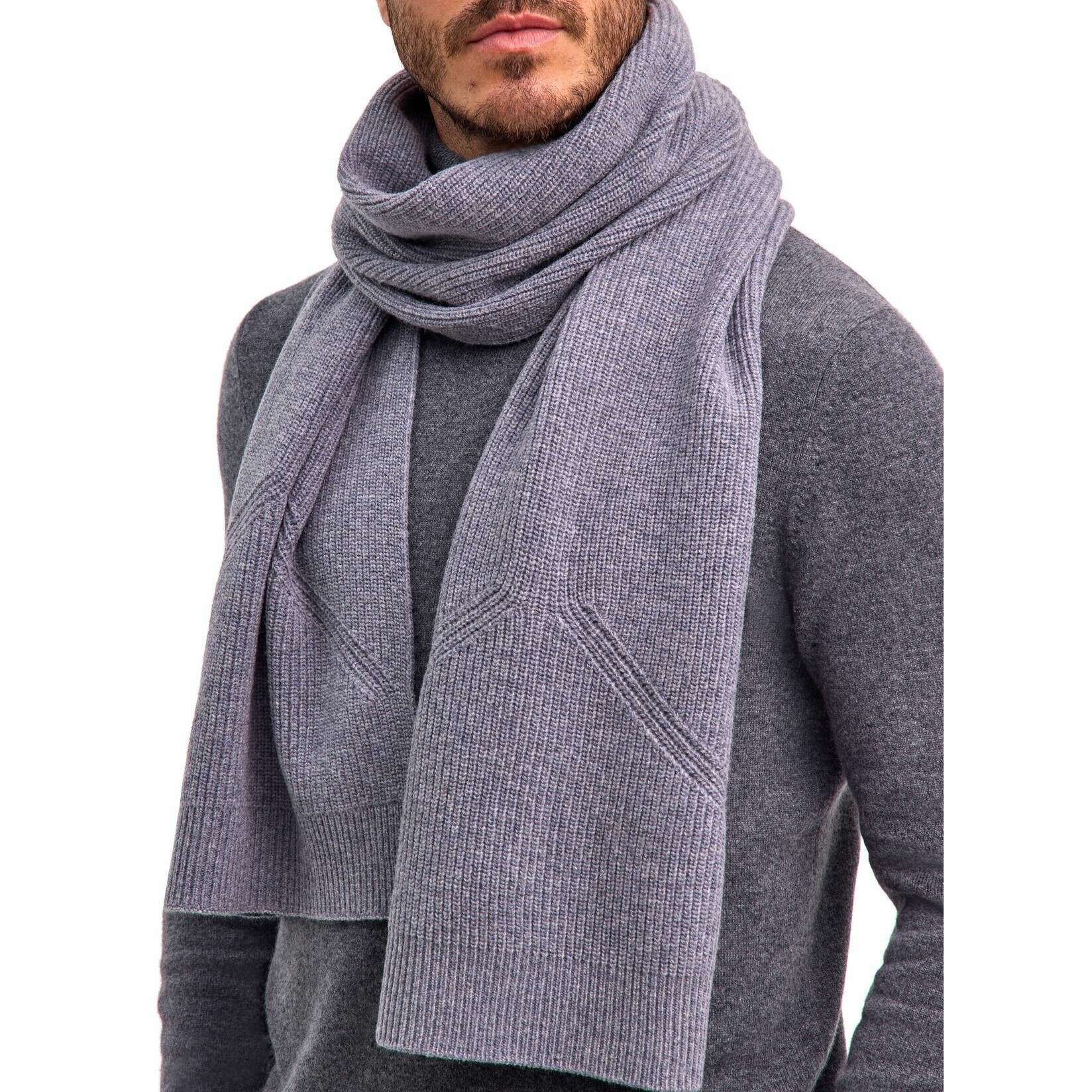 Falke Structured Lambswool Scarf - Grey Mel - Image 2