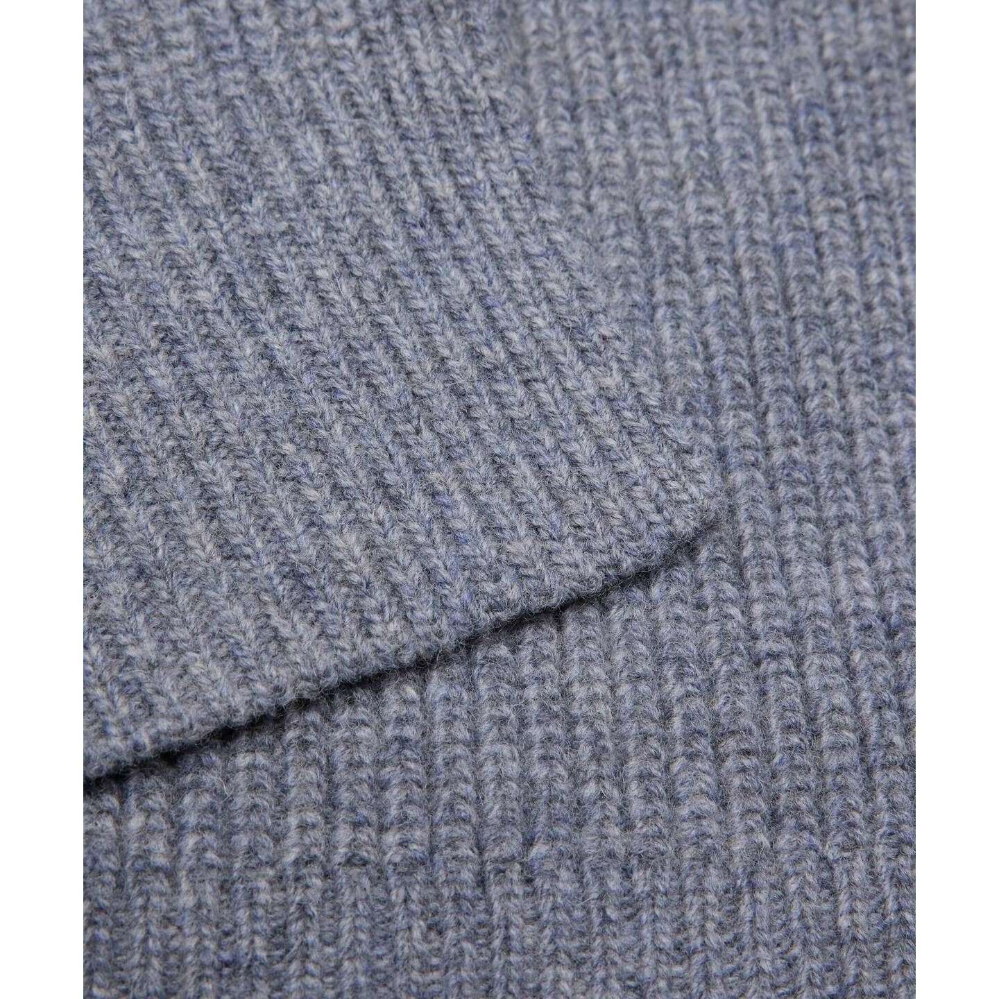 Falke Structured Lambswool Scarf - Grey Mel - Image 3