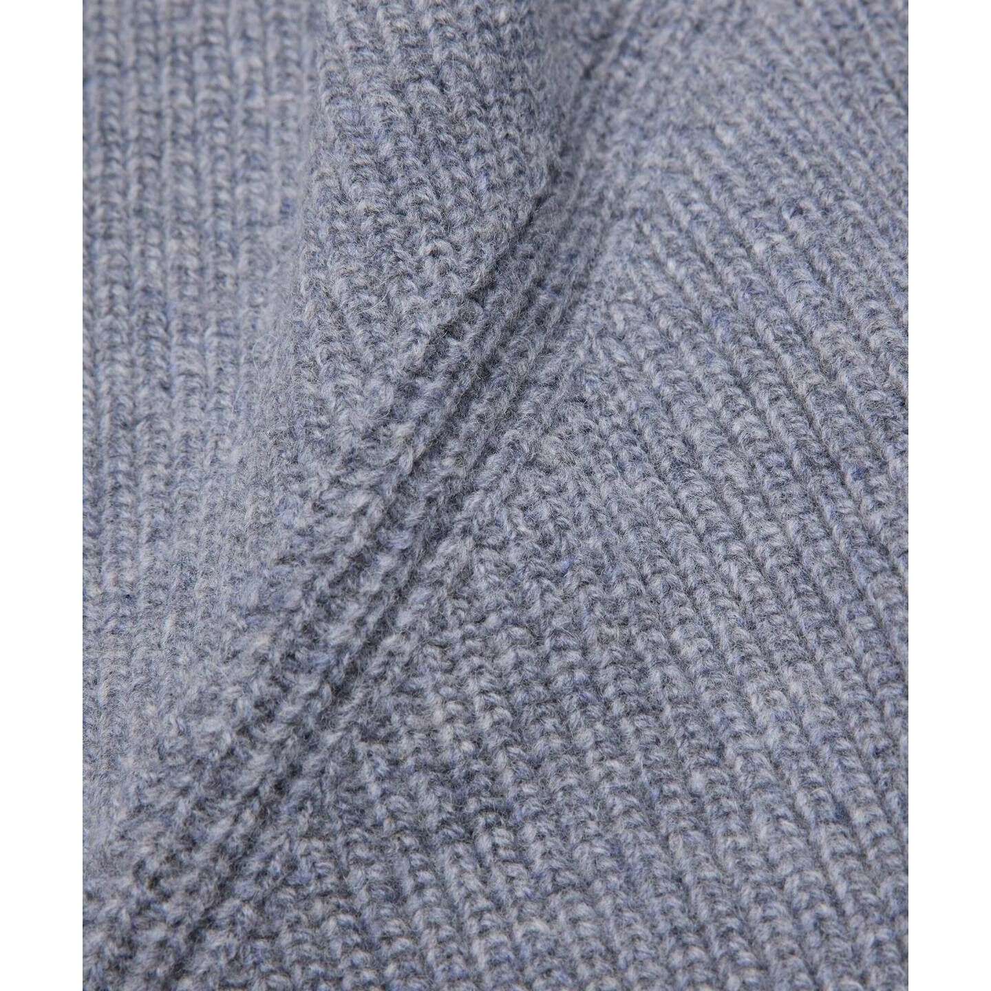 Falke Structured Lambswool Scarf - Grey Mel - Image 4