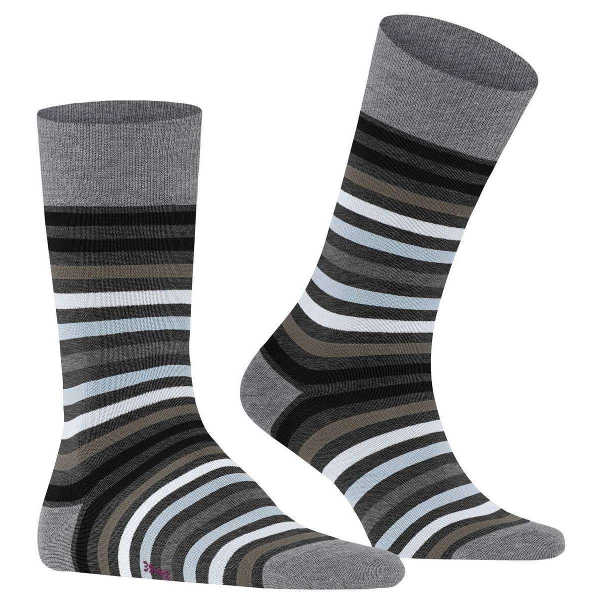 Falke Tinted Stripe Socks - Asphalt Mel Grey - Image 2