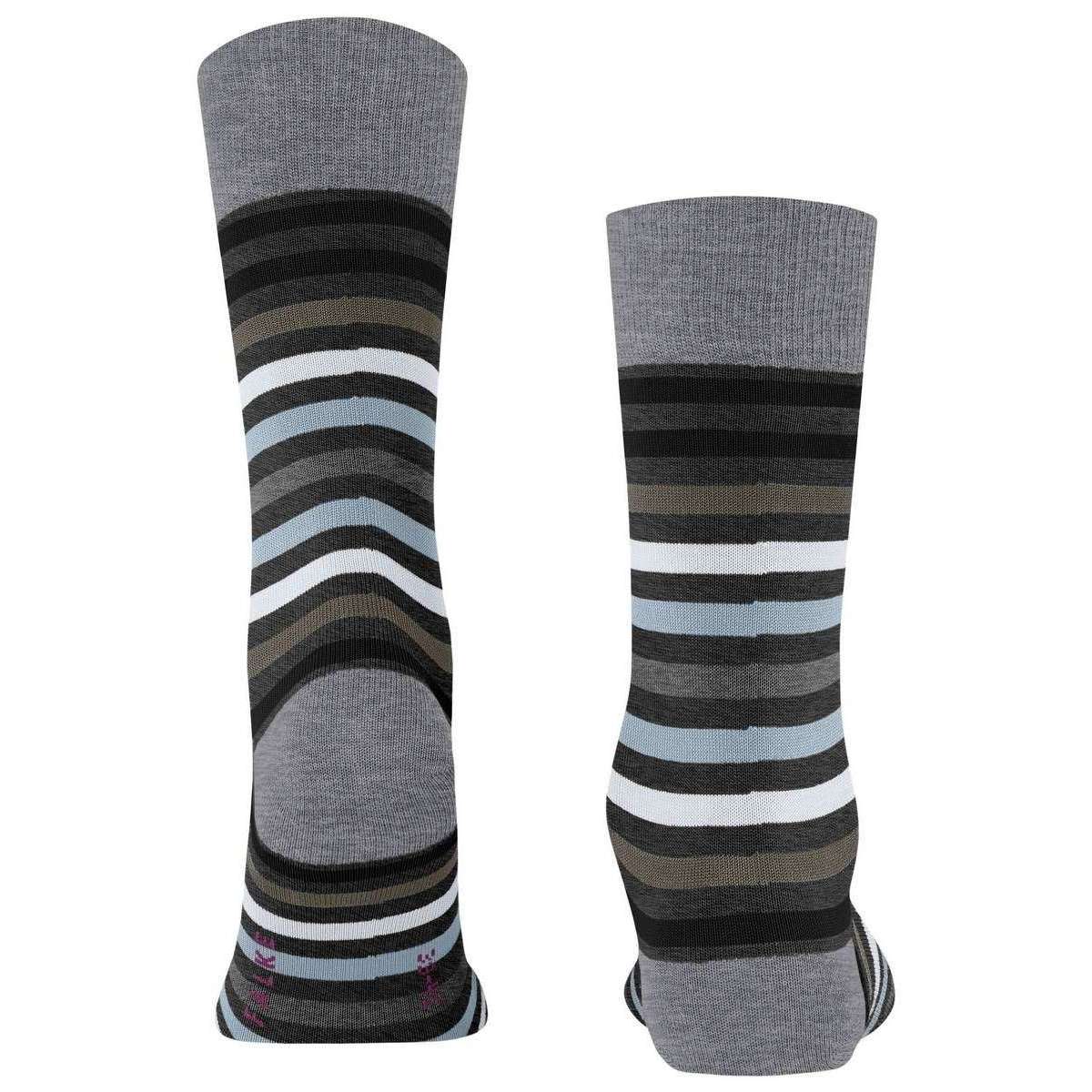 Falke Tinted Stripe Socks - Asphalt Mel Grey - Image 3