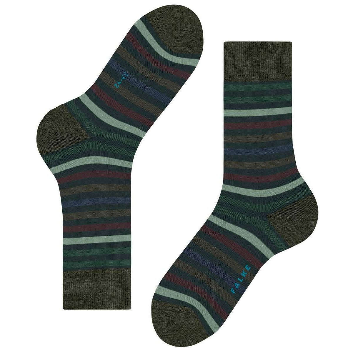 Falke Tinted Stripe Socks - Wald Green - Image 5