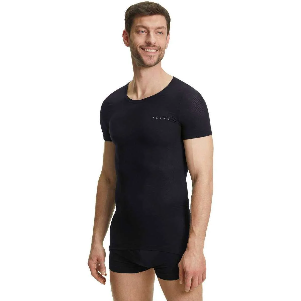 Falke Ultralight Cool Short Sleeved Sports Shirt - Black - Image 2