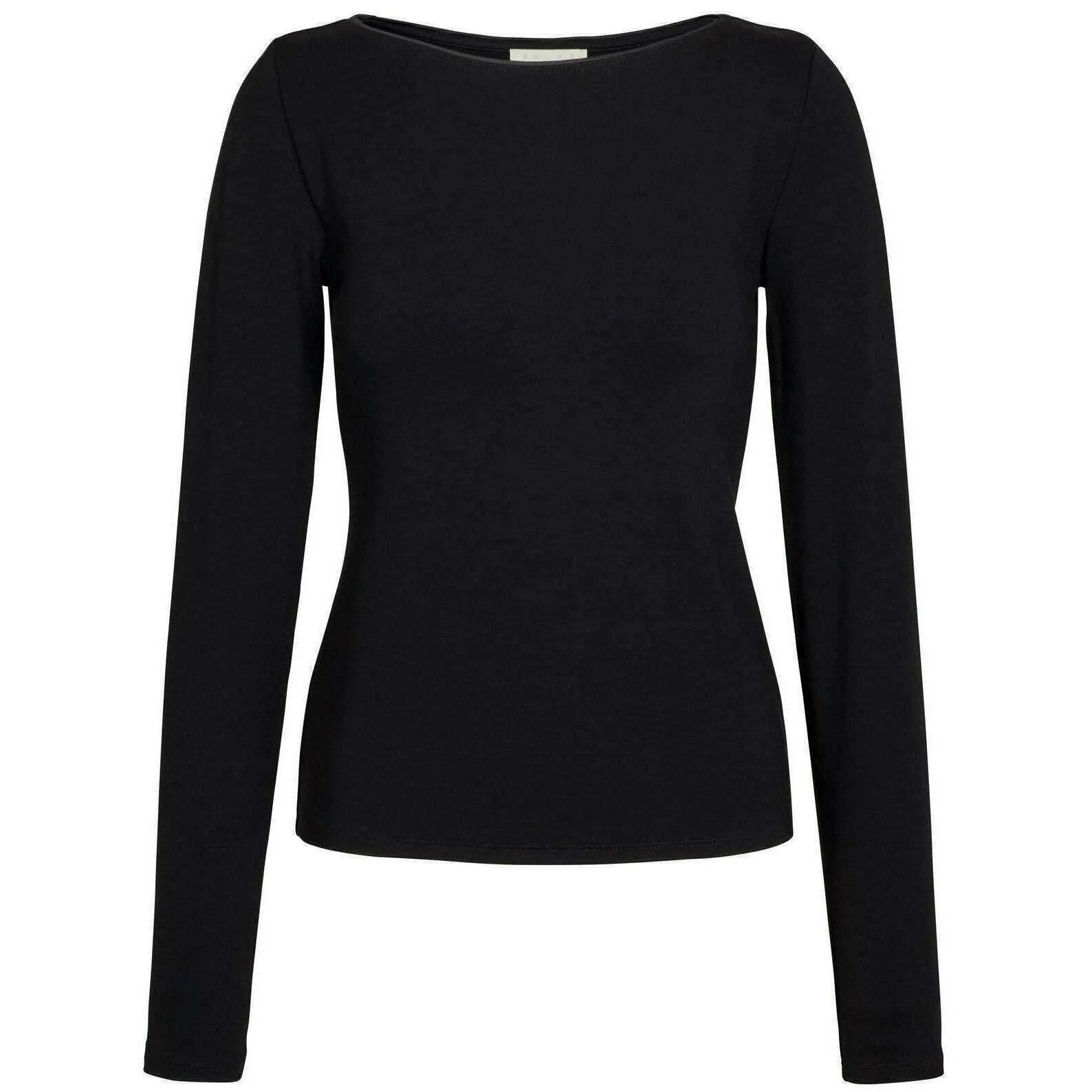 Falke Viscose Boat Neck Long-Sleeve Shirt - Black