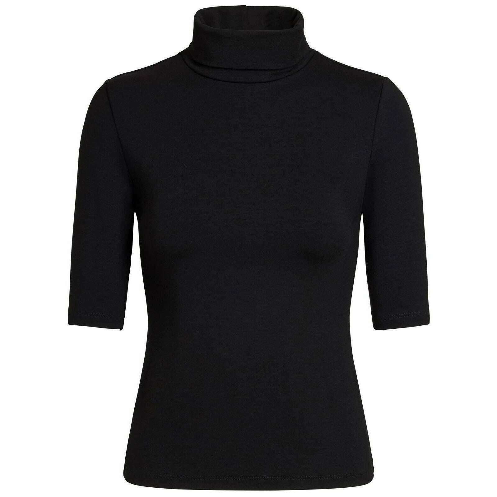 Falke Viscose Mock Neck T-Shirt - Black