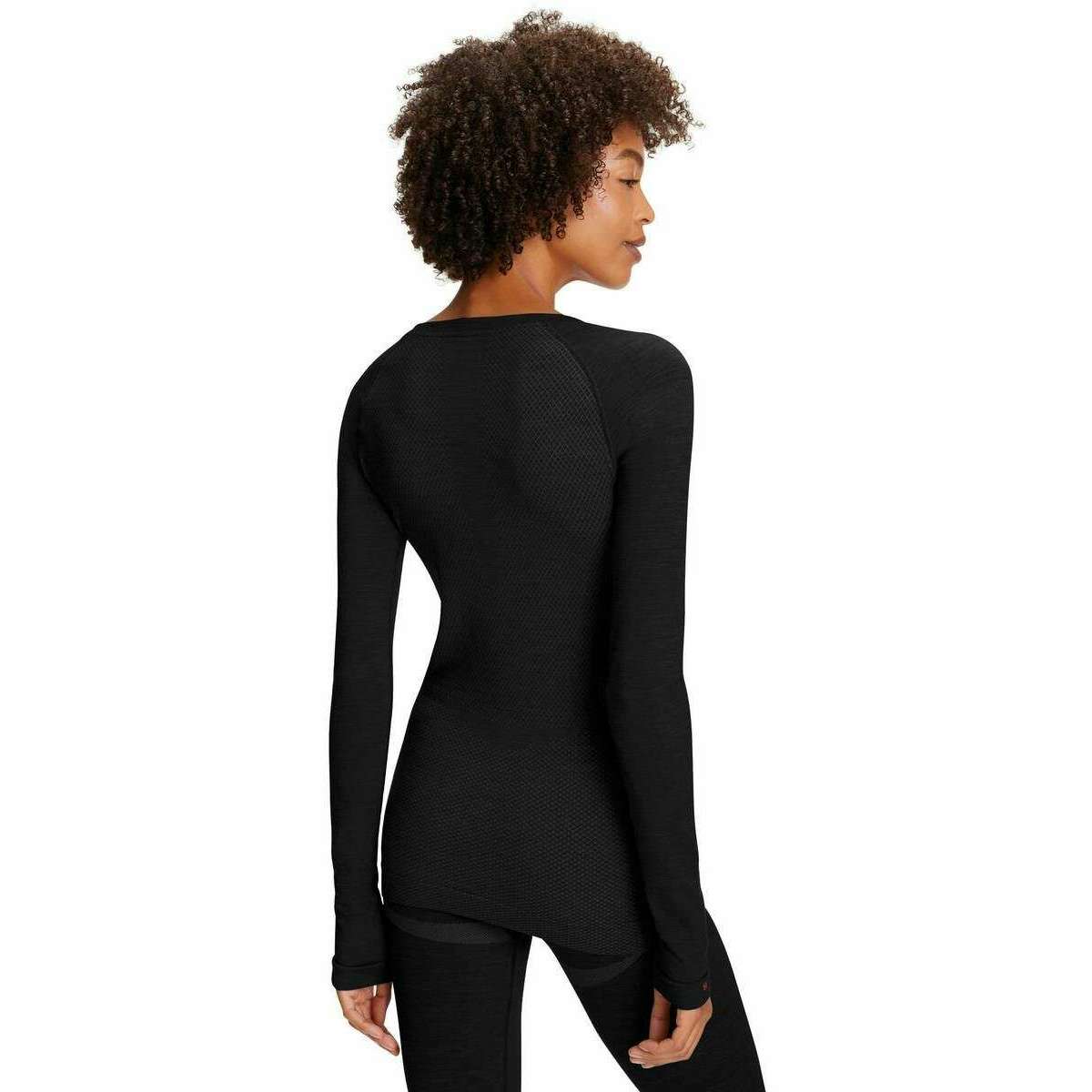 Falke Wool Tech Light Long Sleeve Shirt - Black - Image 3