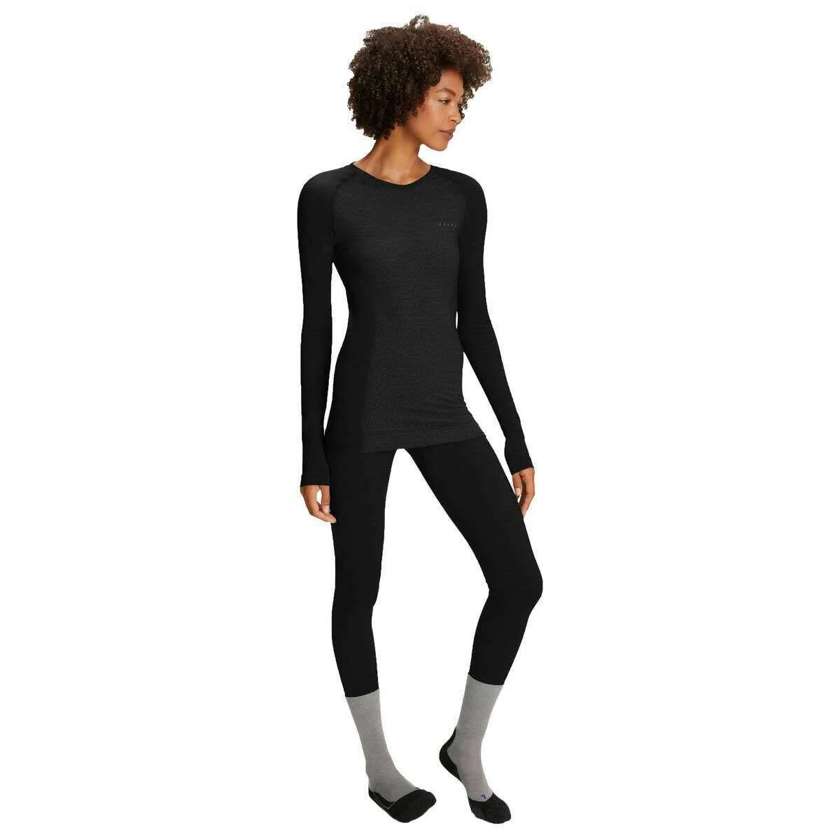 Falke Wool Tech Light Long Sleeve Shirt - Black - Image 4