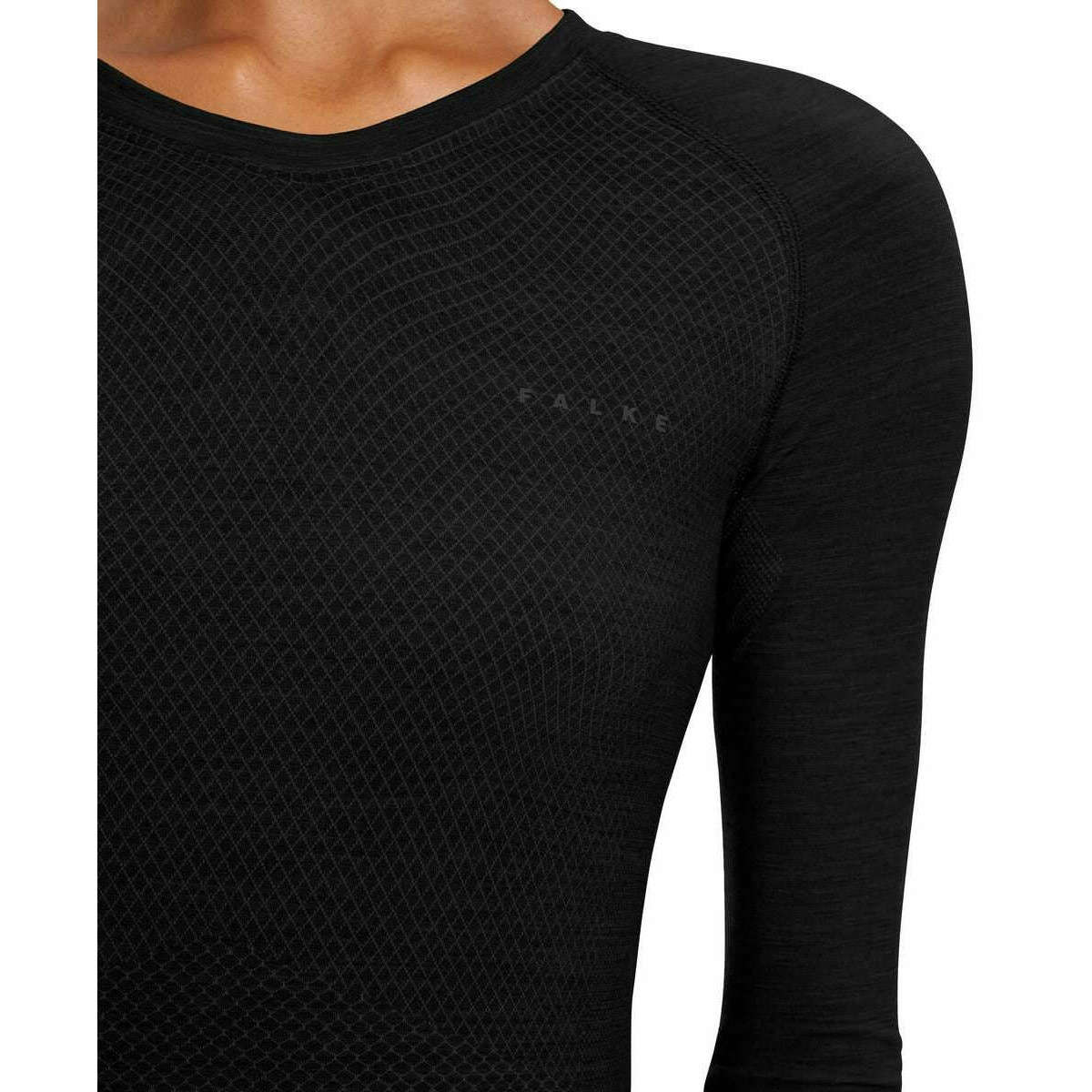 Falke Wool Tech Light Long Sleeve Shirt - Black - Image 5