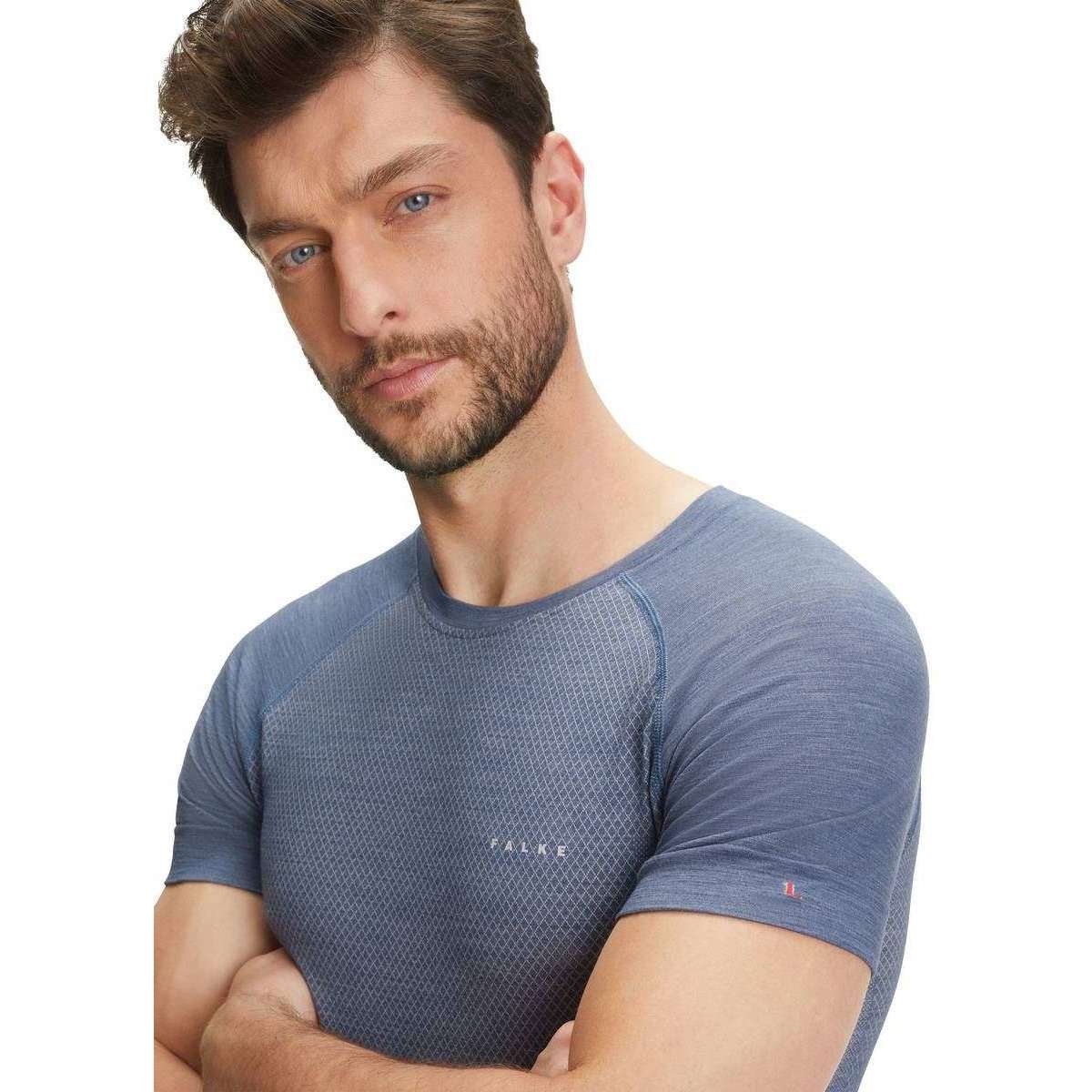 Falke Wool Tech Light Short Sleeve Sports T-Shirt - Captain Blue - Image 4