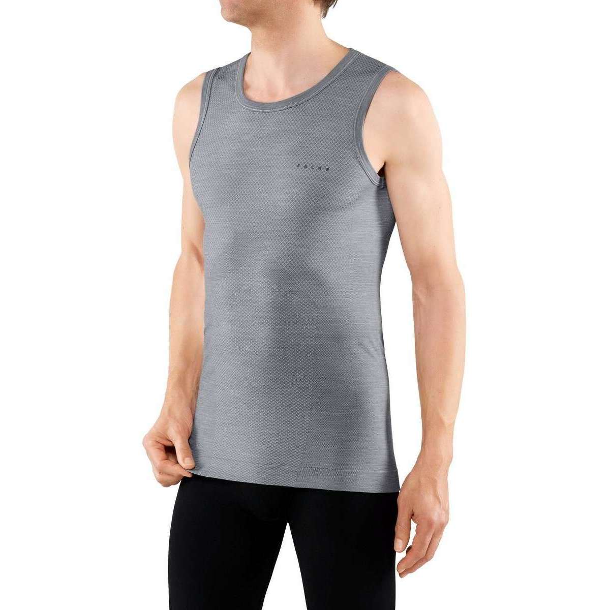 Falke Wool Tech Light Sports Singlet Vest - Grey Heather - Image 2