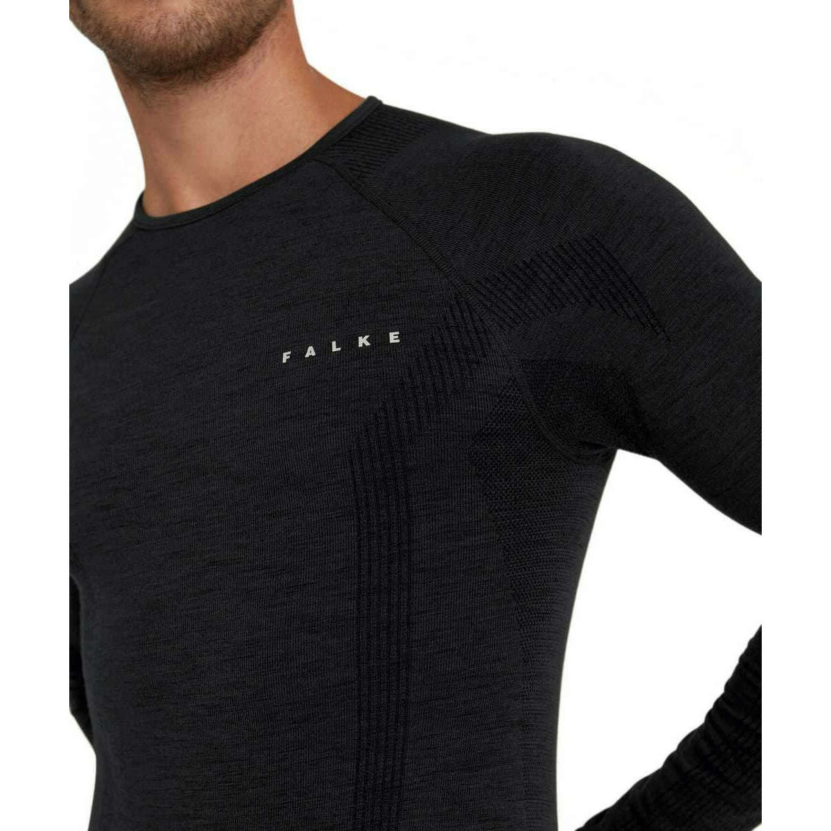 Falke Wool Tech Long Sleeve Shirt - Black - Image 3