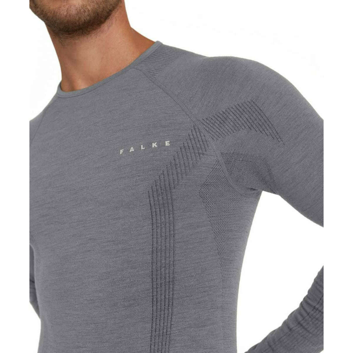 Falke Wool Tech Long Sleeve Shirt - Grey Heather - Image 4