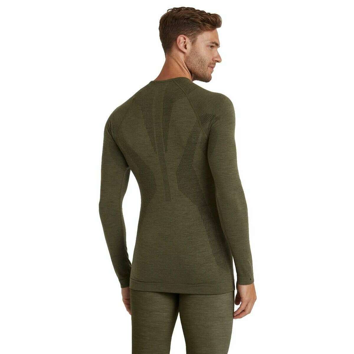 Falke Wool Tech Long Sleeve Shirt - Olive Green - Image 3
