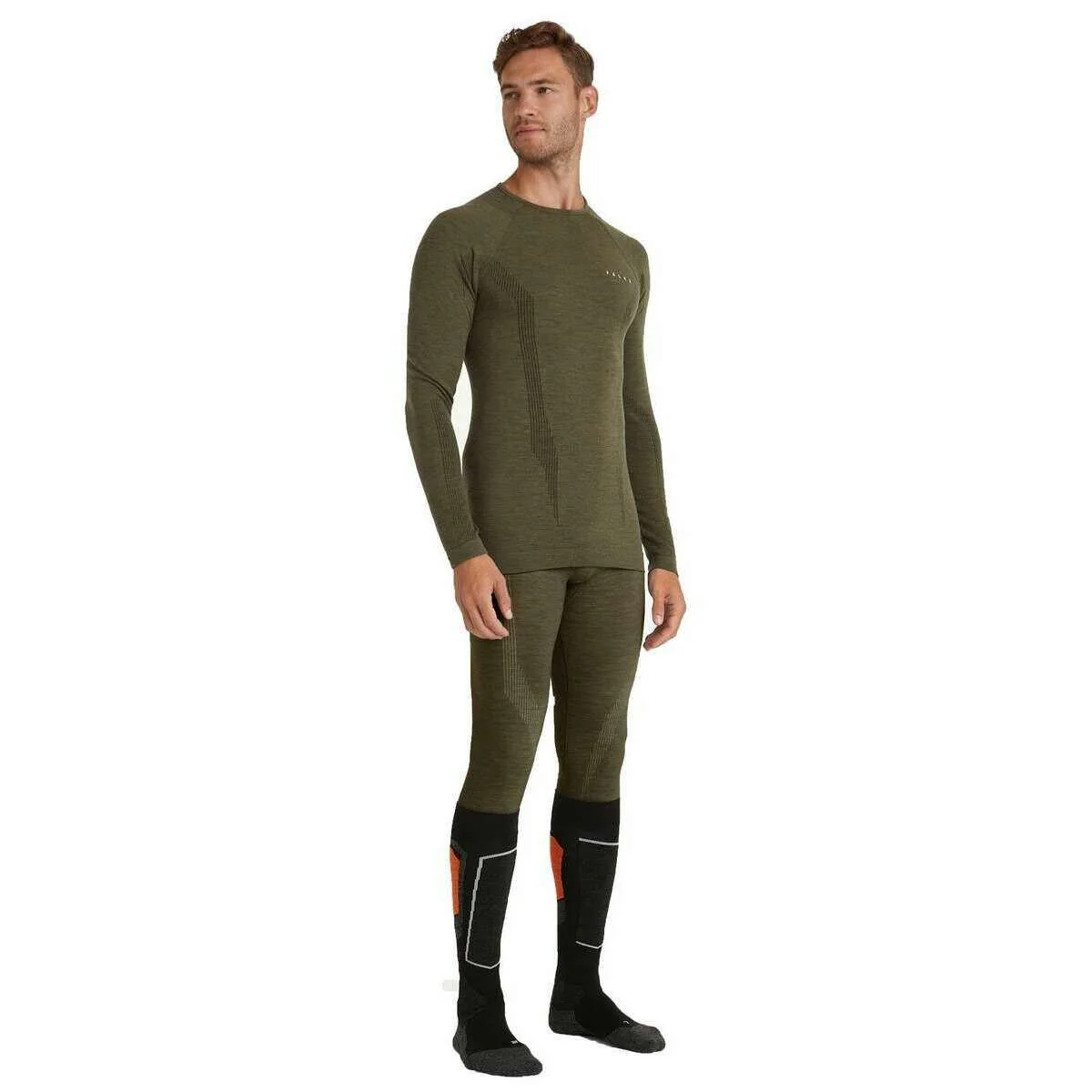 Falke Wool Tech Long Sleeve Shirt - Olive Green - Image 4
