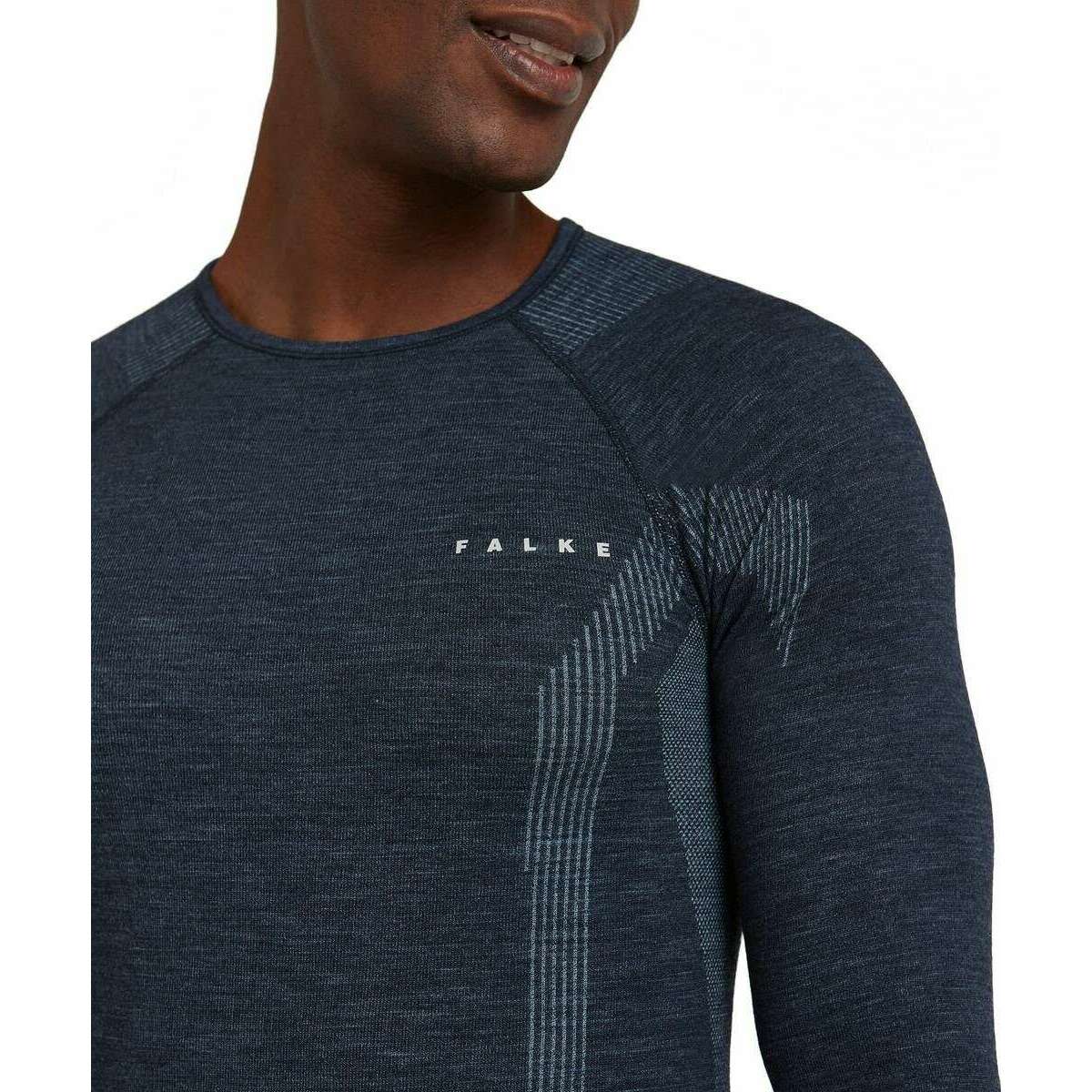 Falke Wool Tech Long Sleeve Shirt - Space Blue - Image 5
