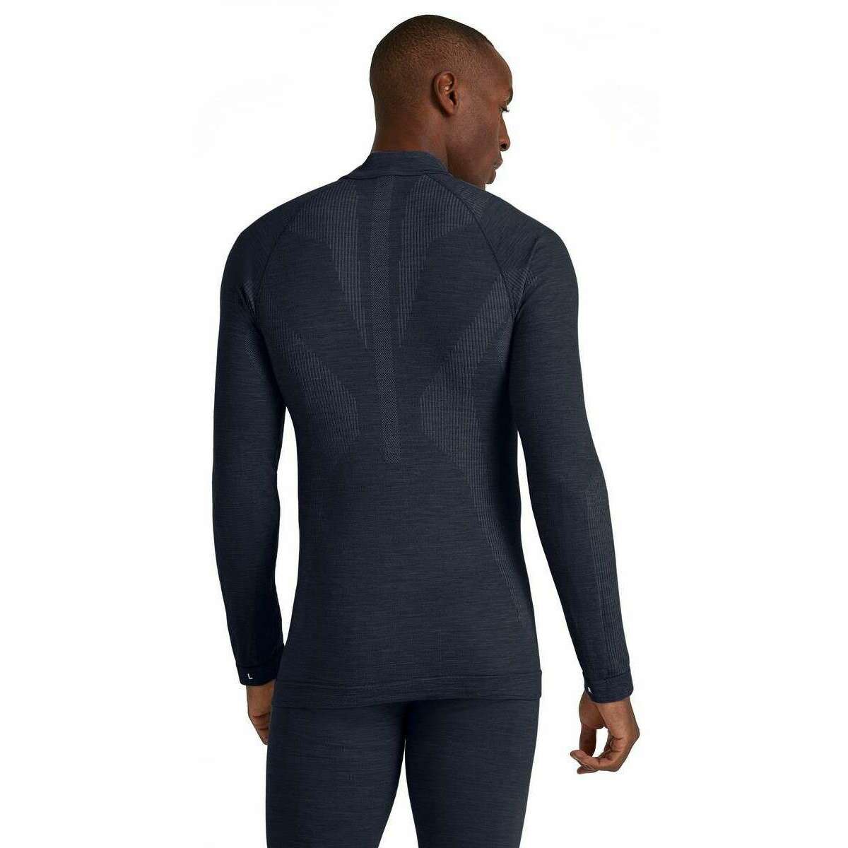 Falke Wool Tech Long Sleeve Zip Shirt - Space Blue - Image 2