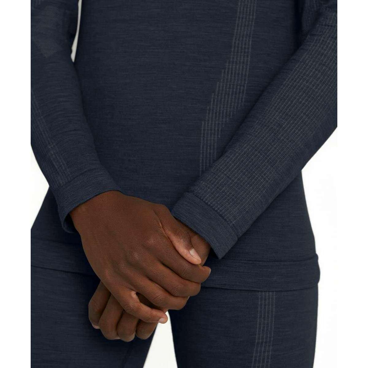 Falke Wool Tech Long Sleeve Zip Shirt - Space Blue - Image 5