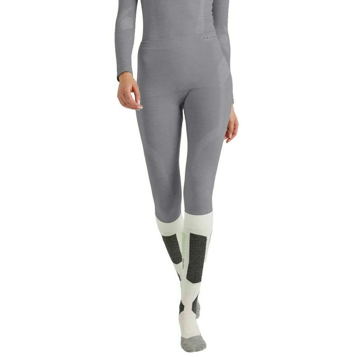Falke Wool Tech Tights - Grey Heather - Image 2