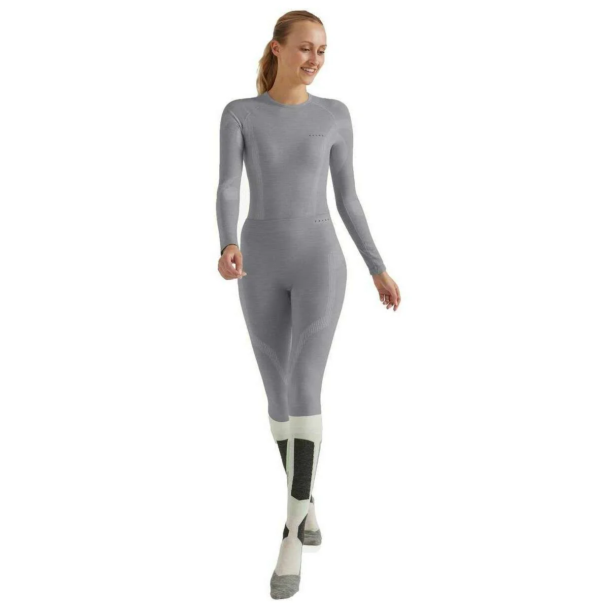 Falke Wool Tech Tights - Grey Heather - Image 4