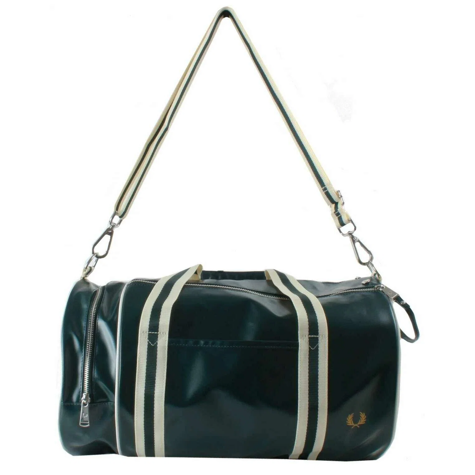 Fred Perry Classic Barrel Bag - Grassroots Green/Ecru Cream - Image 3