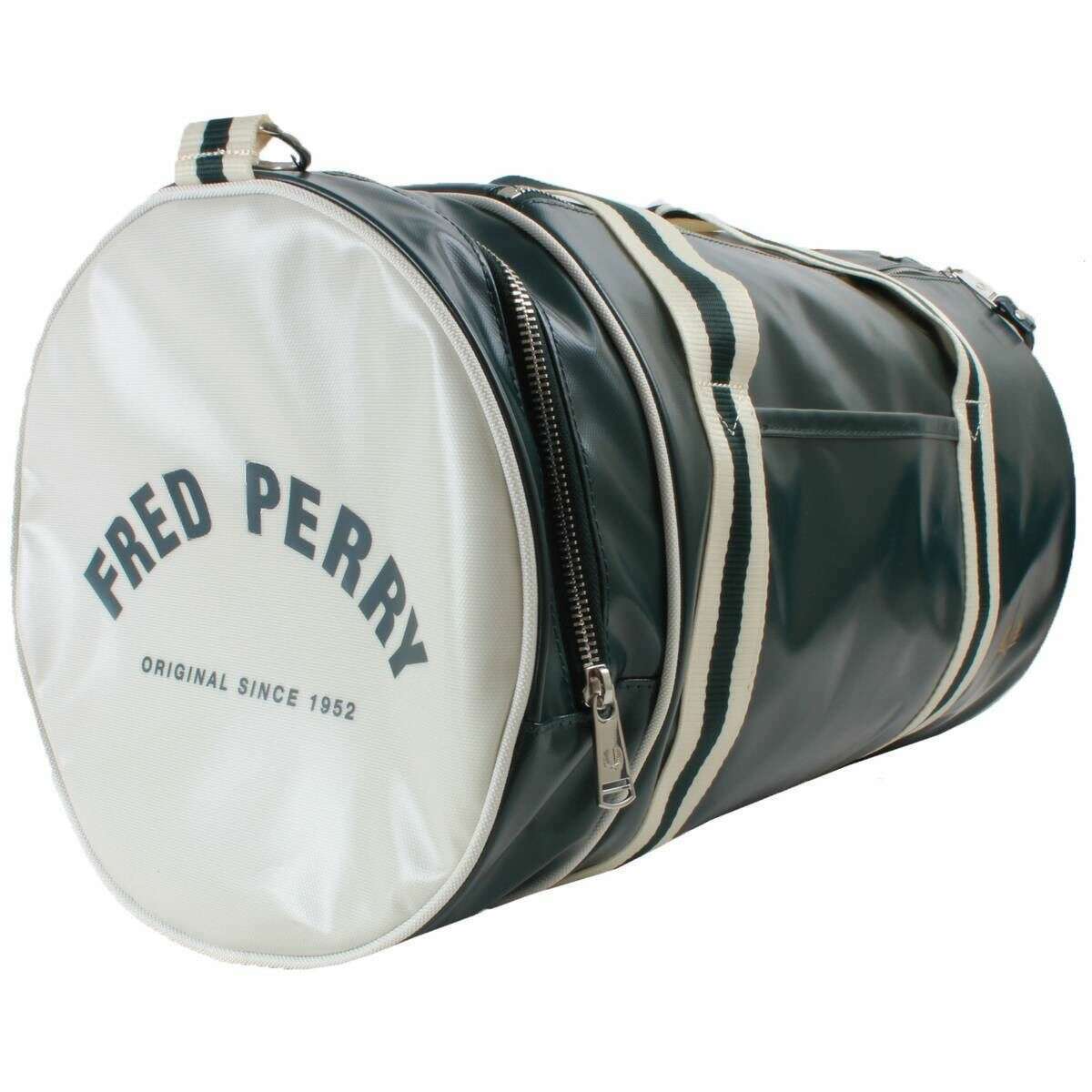 Fred Perry Classic Barrel Bag - Grassroots Green/Ecru Cream - Image 5