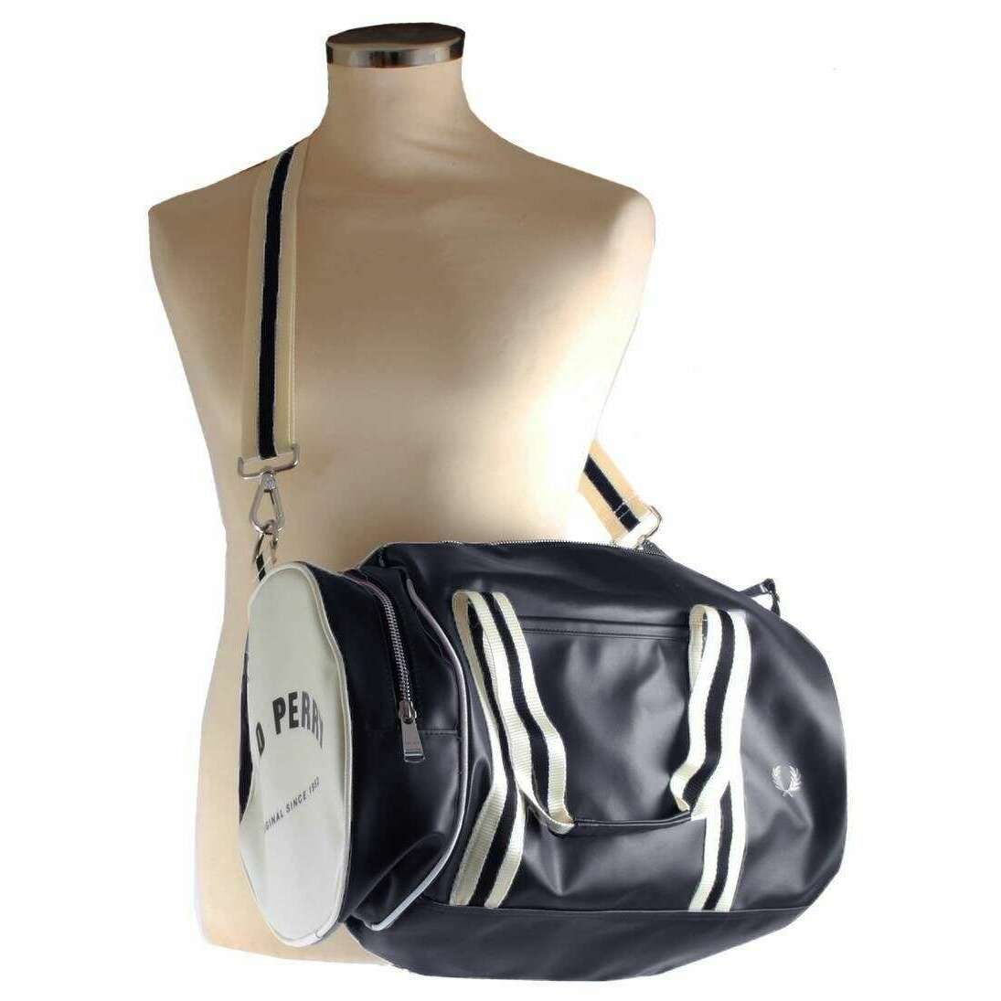 Fred Perry Classic Barrel Bag - Navy/Ecru Cream - Image 6