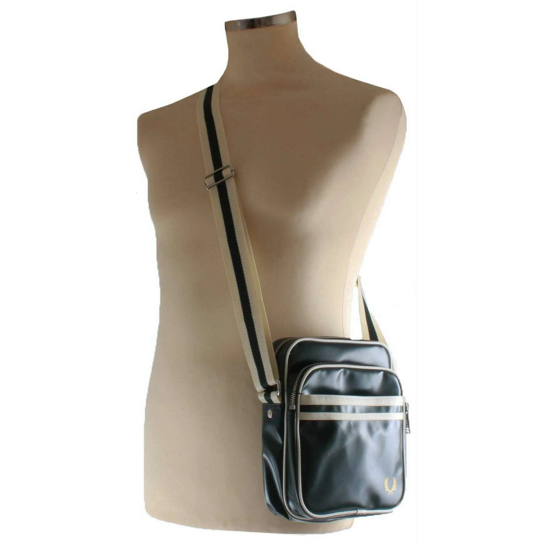 Fred Perry Classic Side Bag - Grassroots Green/Ecru Cream - Image 6