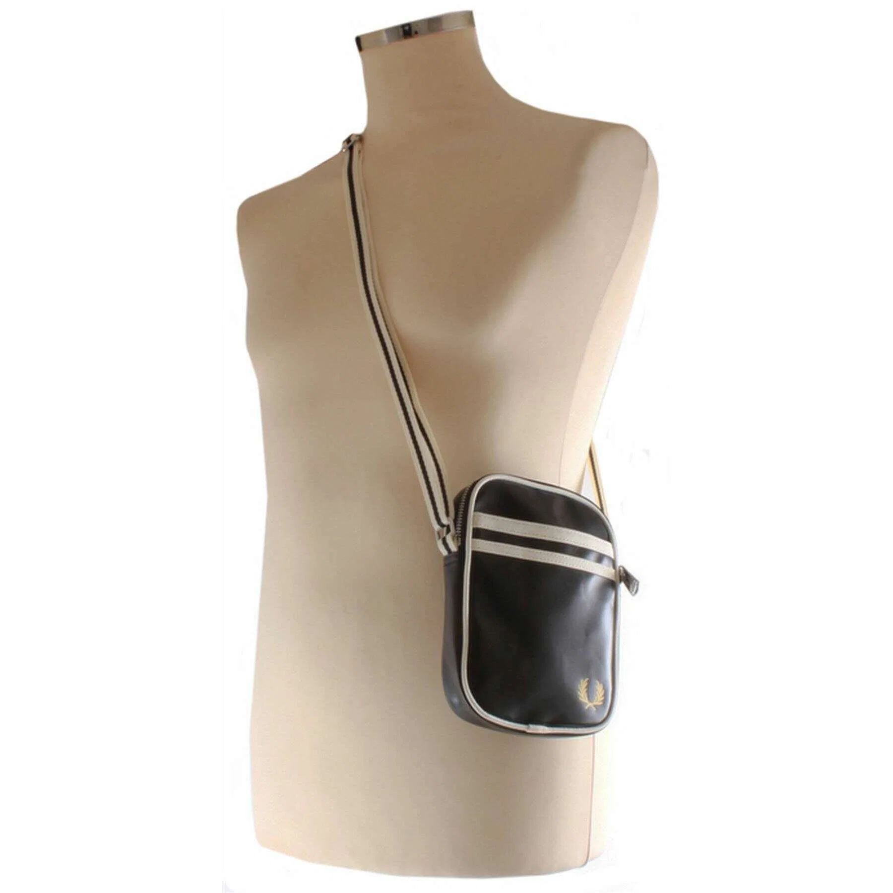 Fred Perry Classic Small Side Bag - Black/Ecru Cream - Image 7