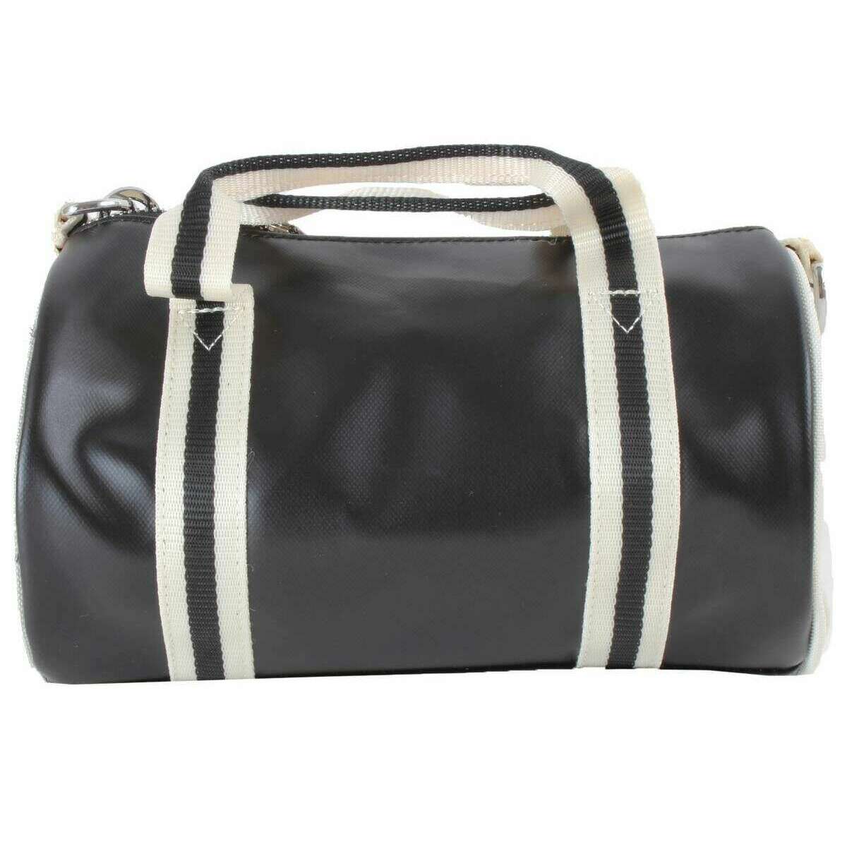 Fred Perry Mini Classic Barrel Bag - Black/Ecru Cream - Image 2