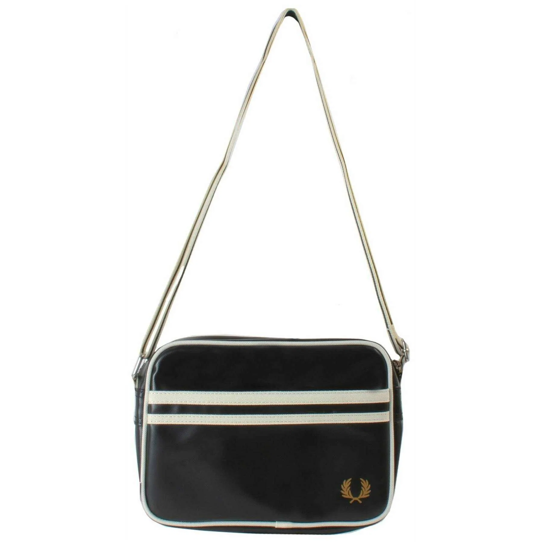 Fred Perry Mini Classic Shoulder Bag - Black/Ecru Cream - Image 2