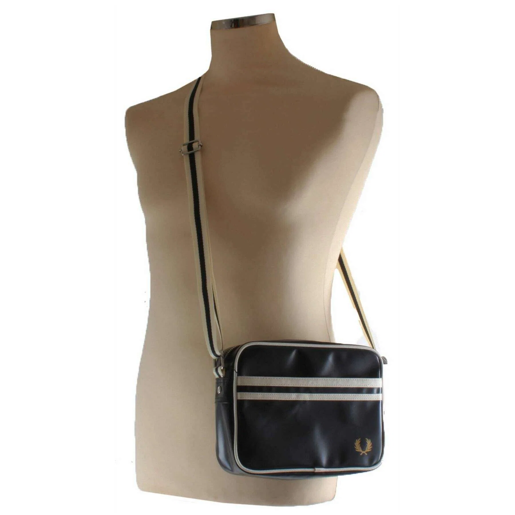 Fred Perry Mini Classic Shoulder Bag - Navy/Ecru Cream - Image 6