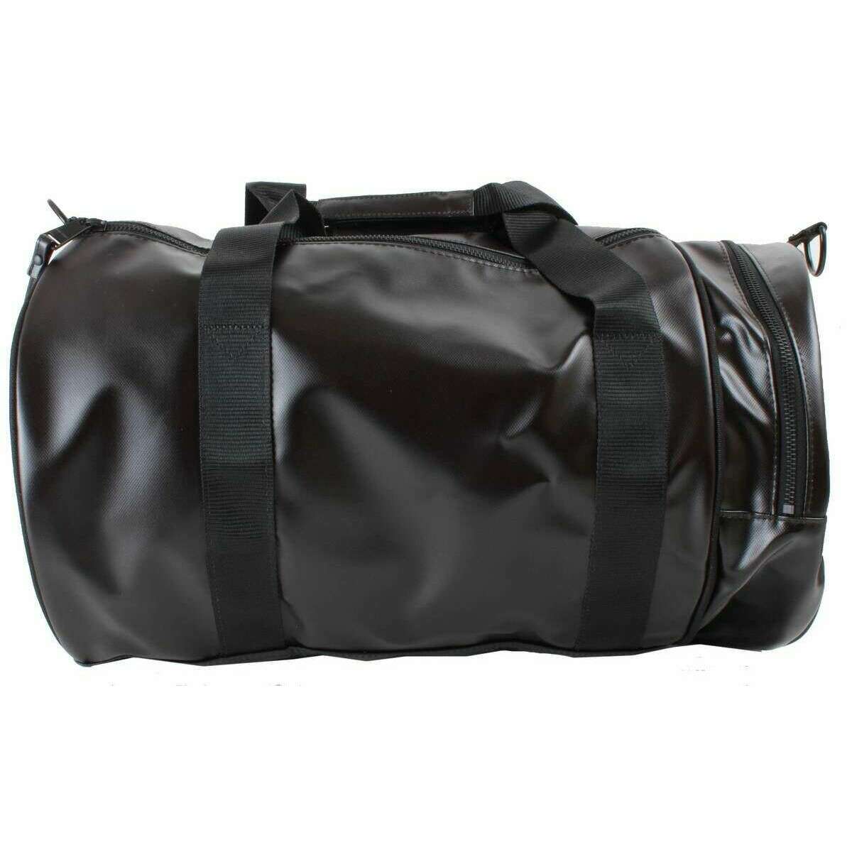 Fred Perry Tonal Classic Barrel Bag - Black/Gold - Image 3